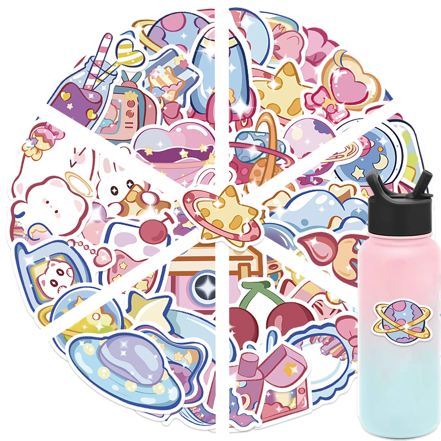 50 шт. блестящие наклейки с галактическим феномом для телефона скрапбукинга