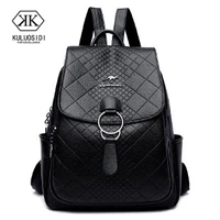 fashion women leather backpack for teenage girls shoulder schoolbag solid color female backpack large capacity travel backpack