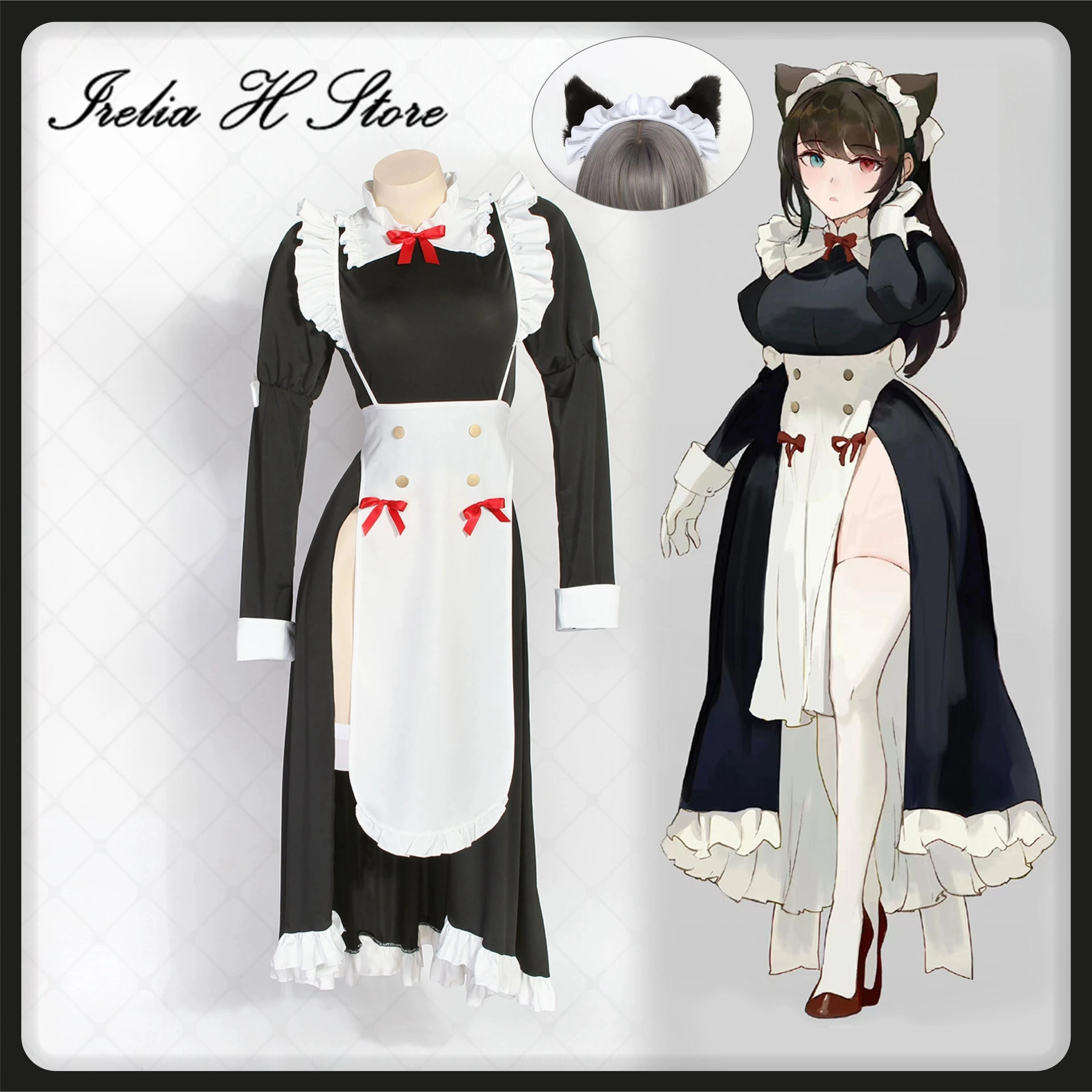

Платье горничной Irelia H Store Nekomusume, сексуальное платье, косплей костюм для частных фотографий, женское платье горничной