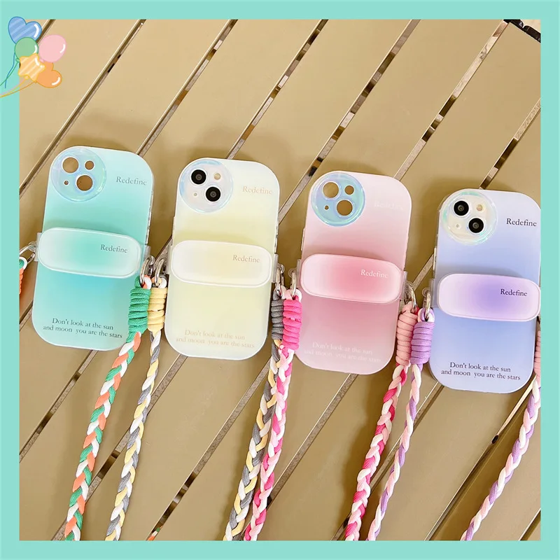

Gradient Color Strap Phone Case Cover for IPhone 15 Ultra 11 12 13 14 Pro Max Case for IPhone 15 Pro Max