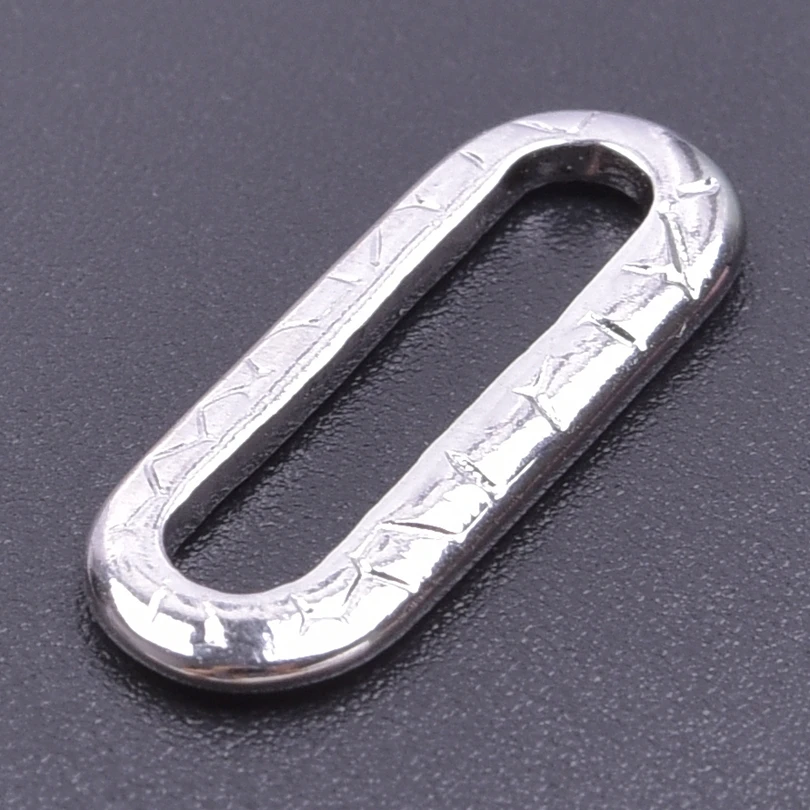 3pcs Texture Unevenness Oval Hollow Out Charm For Jewelry Making Stainless Steel Pendants Fit Necklaces Bracelet  Accessories