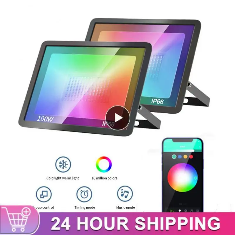 

1/2/3PCS Tuya ZigBee Smart LED Search Flood Light Waterproof Outdoor Lighting 220V 100W RGBW Dimmable Warm Cold White Alexa