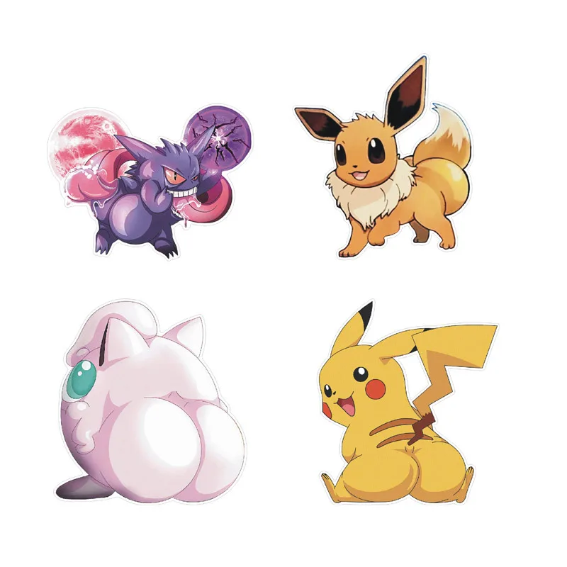 

Pokemon Cartoon Car Stickers Pikachu Squirtle Rear Window Reflective Car Decals Creative Door Body Stickers Shielding Scratches