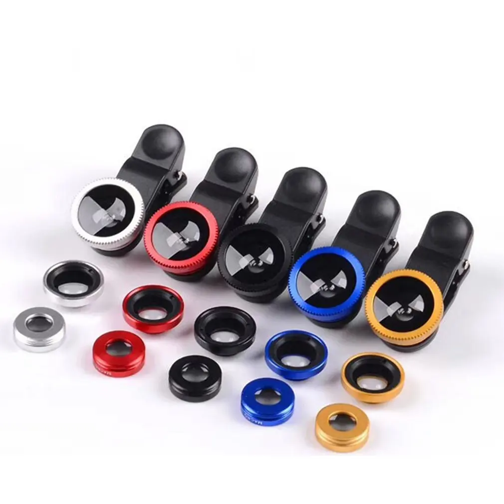 durable universal 3 in 1 mobile phone lenses fish eye smartphone wide angle macro camera celular lens kit free global shipping
