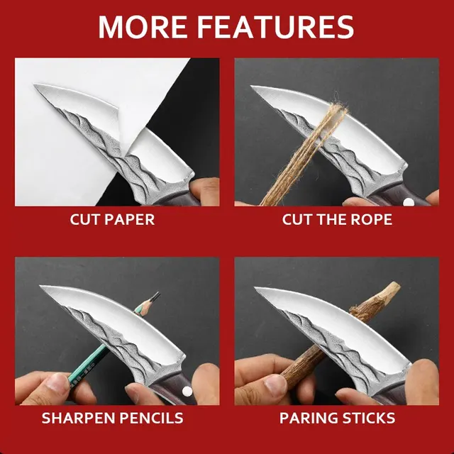 Kitchen Knife Boning Knife Outdoor Hunting Camping Knife Handmade Forged Knife Military Knife- Good for Camping Survival Outdoor 6
