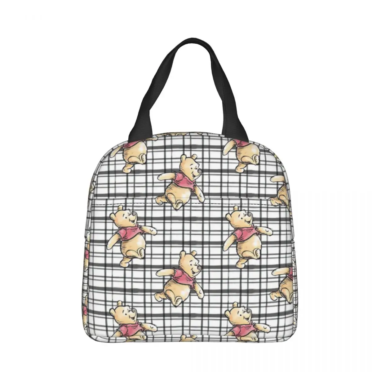 

Disney Winnie The Pooh Head Insulated Lunch Bag High Capacity Cartoon Reusable Cooler Bag Tote Lunch Box Office Outdoor Food Bag