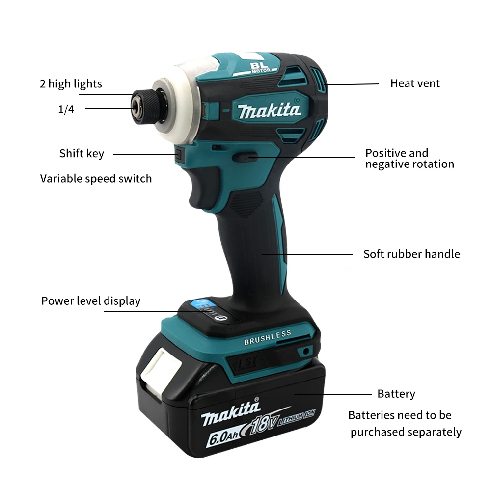 Беспроводная бесщеточная электрическая отвертка Makita Dtd172