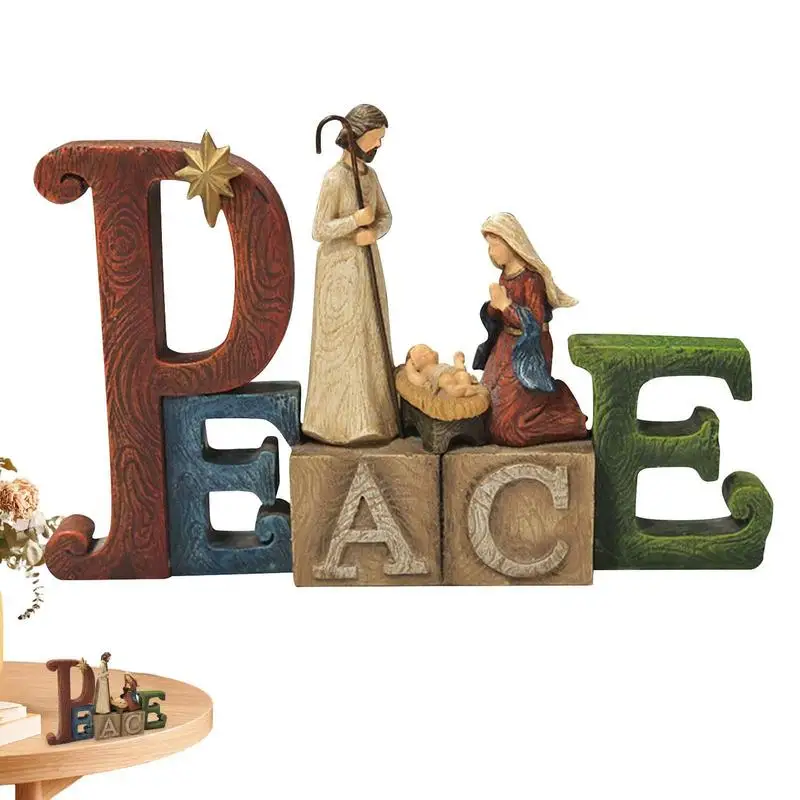 

Классическая Статуя рождественской тематики Рождества, статуэтка Иисуса для детской кроватки, украшение из смолы, религиозные подарки