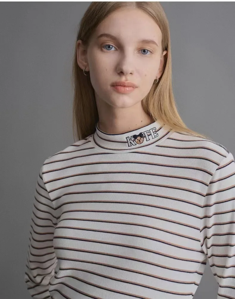 

Хлопковые футболки для женщин, футболка с вышивкой медведя, укороченные топы с смешанным принтом, одежда в стиле преппи, платья для женщин, Traf