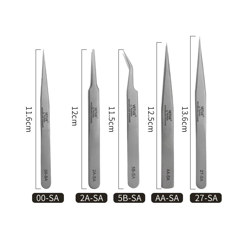 

Vetus Makeup Professional Eyelash Tweezers 3D Volume Eyelash Extension Tweezer Fan Lash Eyebrow Tweezers VETUS Excellent Closure