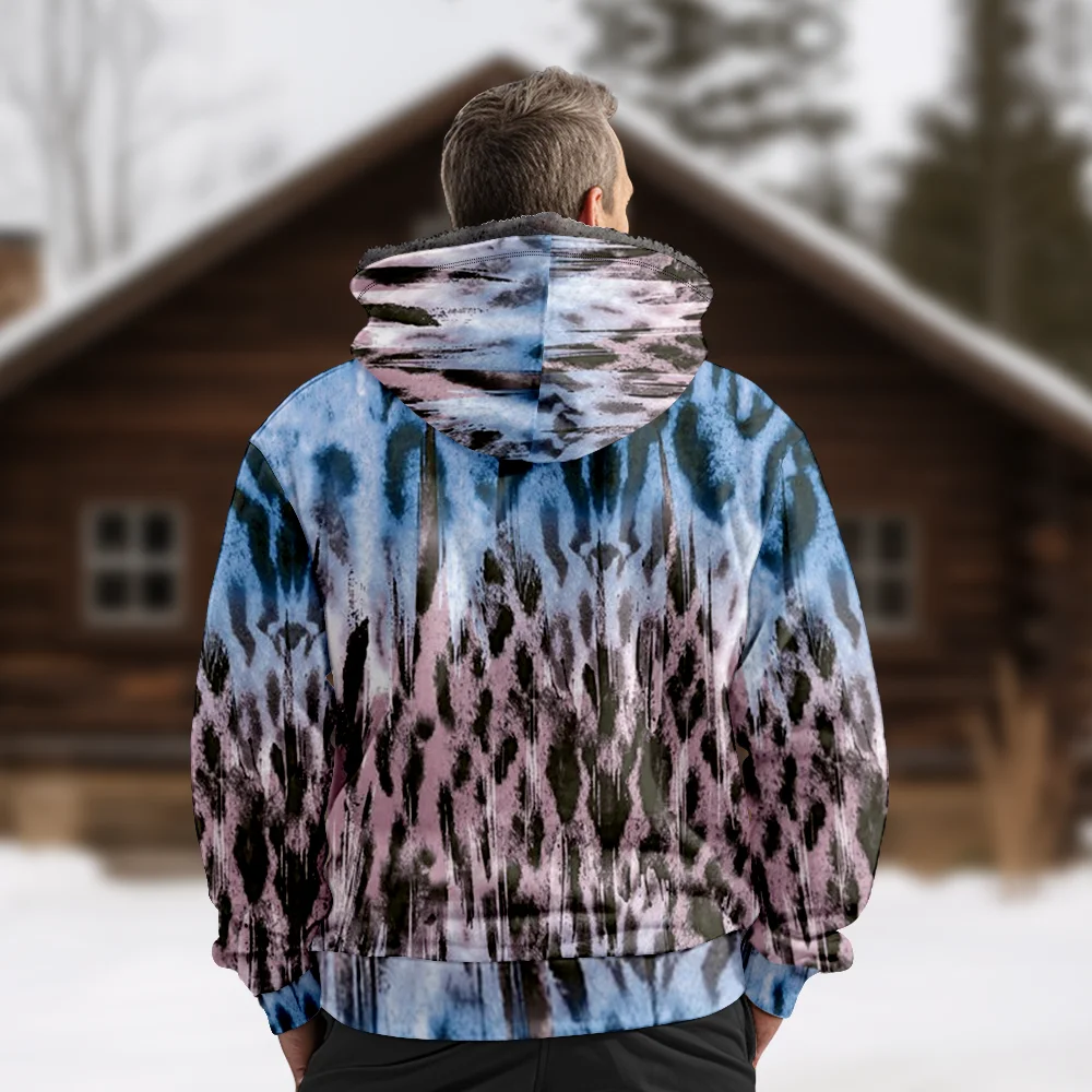 Мужские зимние куртки пальто винтажная хлопковая одежда с леопардовым узором