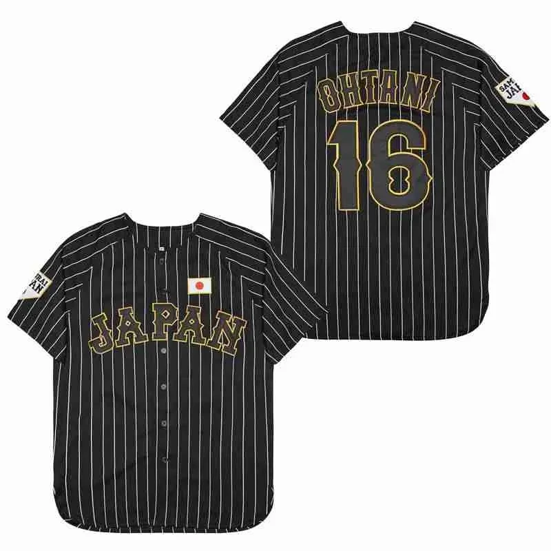 

2023 New Baseball Jersey Japan 16 OHTANI Jerseys Sewing Embroidery High Quality Cheap Outdoor Sports Tops White Black Stripe