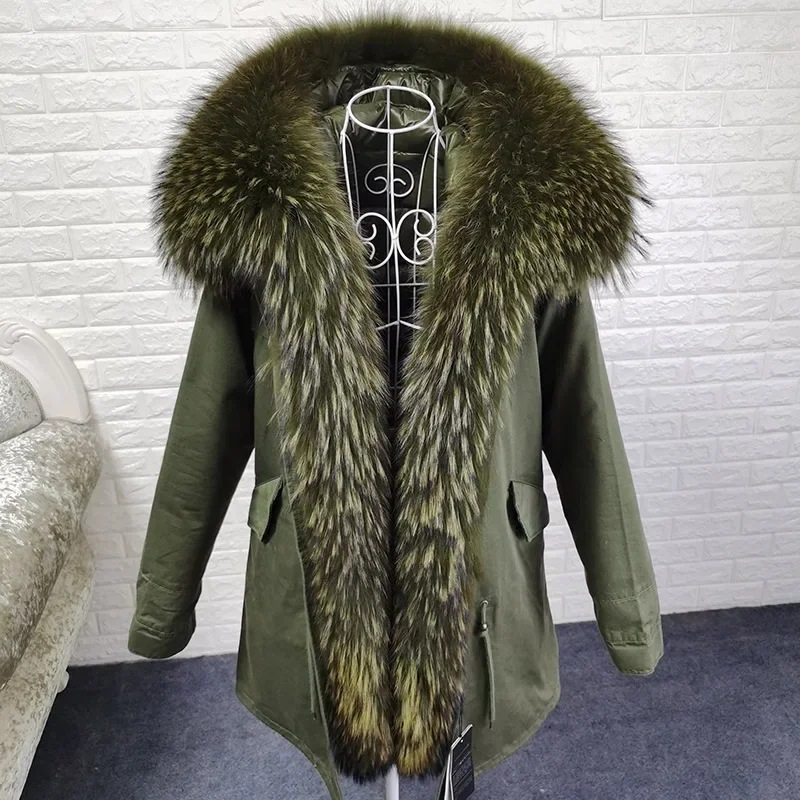 

2023 White Duck Down Jacket Parkas Winter Women Warm Coat Natural Real Fox Raccoon Fur Collar Thick Luxury Outerwear