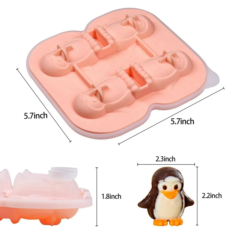 Форма для ледяных кубиков в виде пингвина поднос веселых форм 4 симпатичных