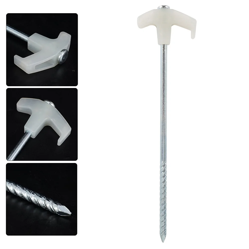 

Tent Nails Pegs Stakes Ground Steel Nail Peg Spiral Fixing Stainless Ultralight Set Anchor Camping Sand Hard Screw Stake