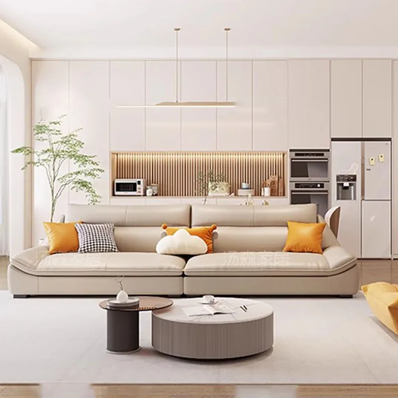 

Classic Leather Living Room Sofa Grande Minimalista Modern Sleeper Luxury Couch Salon Lazy Divani Soggiorno Prefabricated House