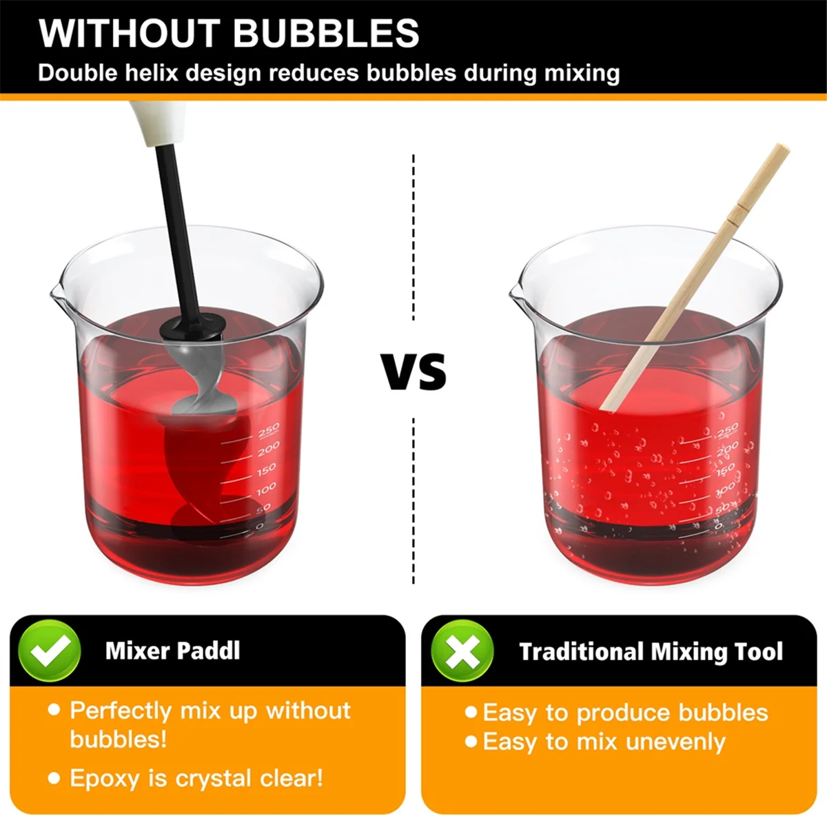 Смеситель для краски 8 шт. многоразовых смесителей эпоксидной и смолы лопатка