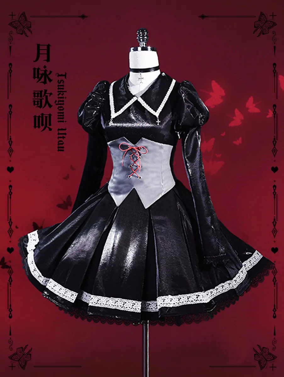 

Аниме Shugo Chara Tsukiyomi Utau готическое платье униформа Косплей Костюм Хэллоуин Карнавальная вечеринка наряд женский