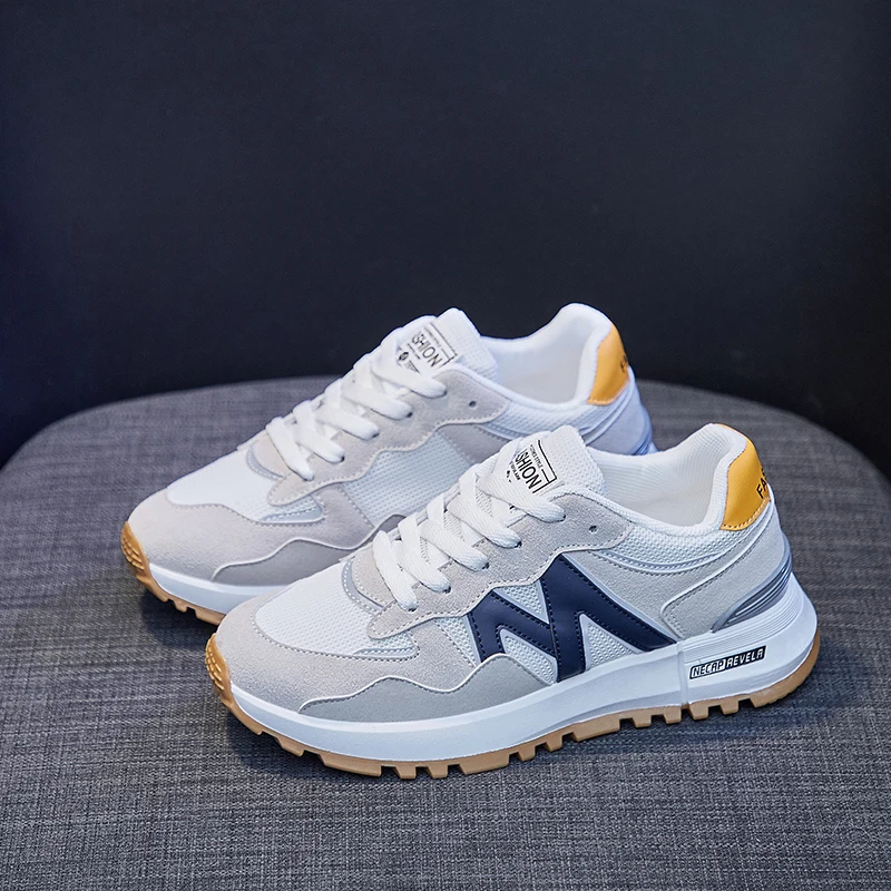

2022 New Women Lightweight Sneakers Casual Outdoor Sports Breathable Mesh Comfort Suede Soft Running Shoes Air Cushion Lace Up