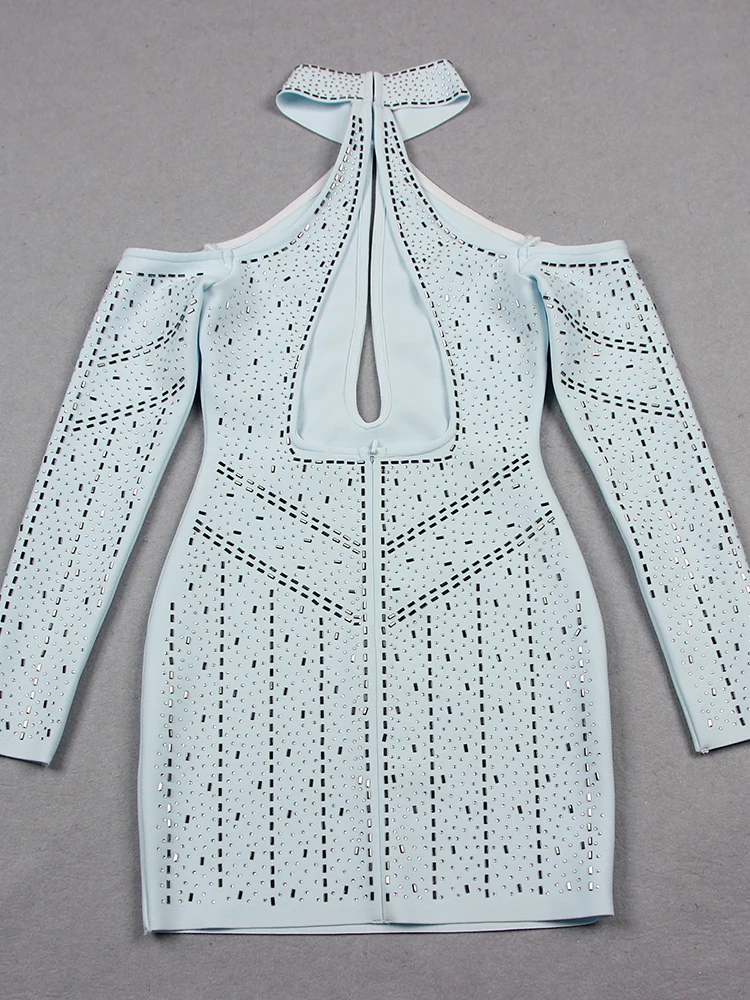 Сексуальное платье с открытыми плечами и длинными рукавами женское