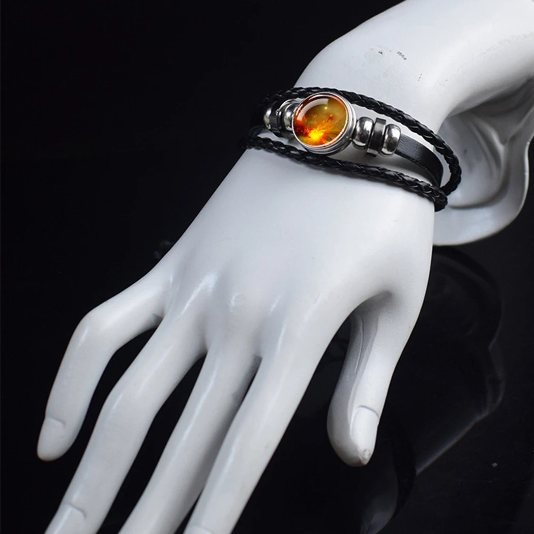 Браслет с изображением Галактики туманности космической планеты космоса черный