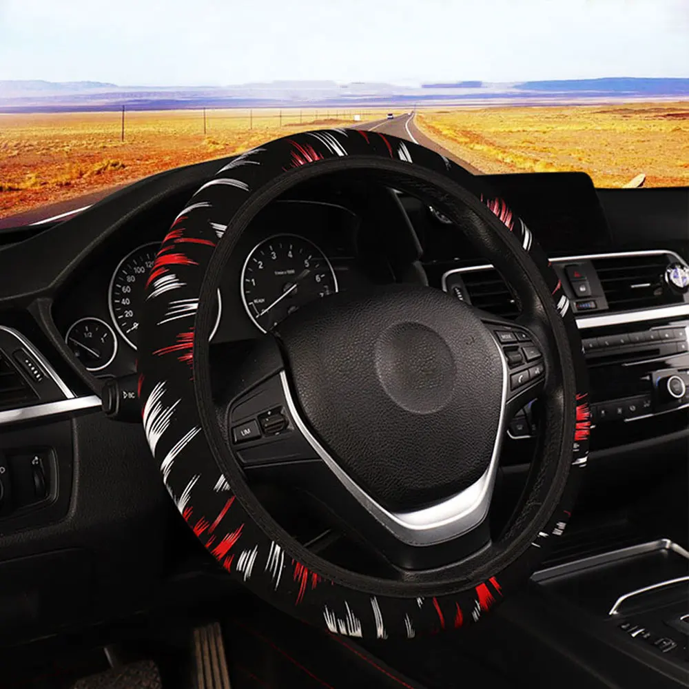 

Luxury Leather Wheel Cover on The Steering Wheel Braid on The Steering Wheel Cover Case Auto Supplies Universal Car Accessories