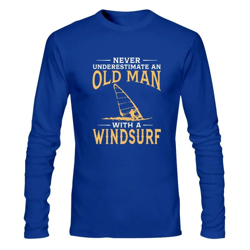 

Мужская одежда, новинка, никогда не подучит старого человека с принтом в стиле Windsurf, футболки с короткими рукавами, индивидуальный дизайн, ф...