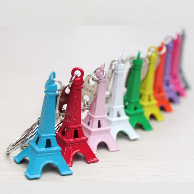 

New 50Pcs Eiffel Tower Keychain Keyring Car Motorcycle Keychain Height Metal Creative Model Keyring Christmas Gift