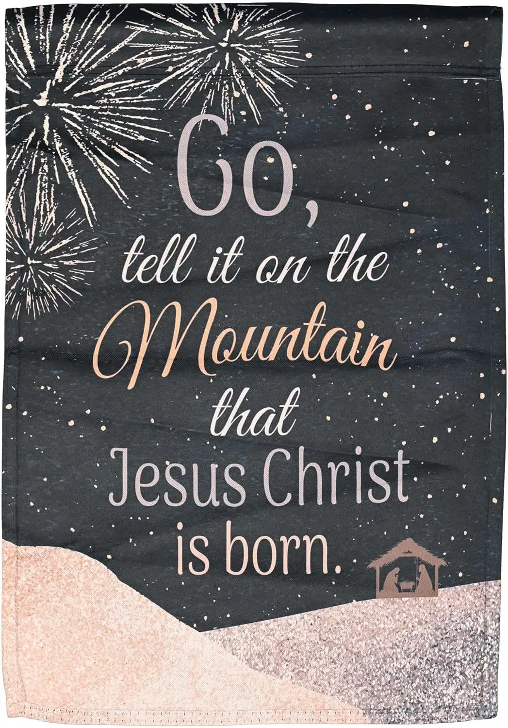 Dicksons Go Tell It On The Mountain Черный и золотой тон 18 x 13 дюймов Рождественский уличный