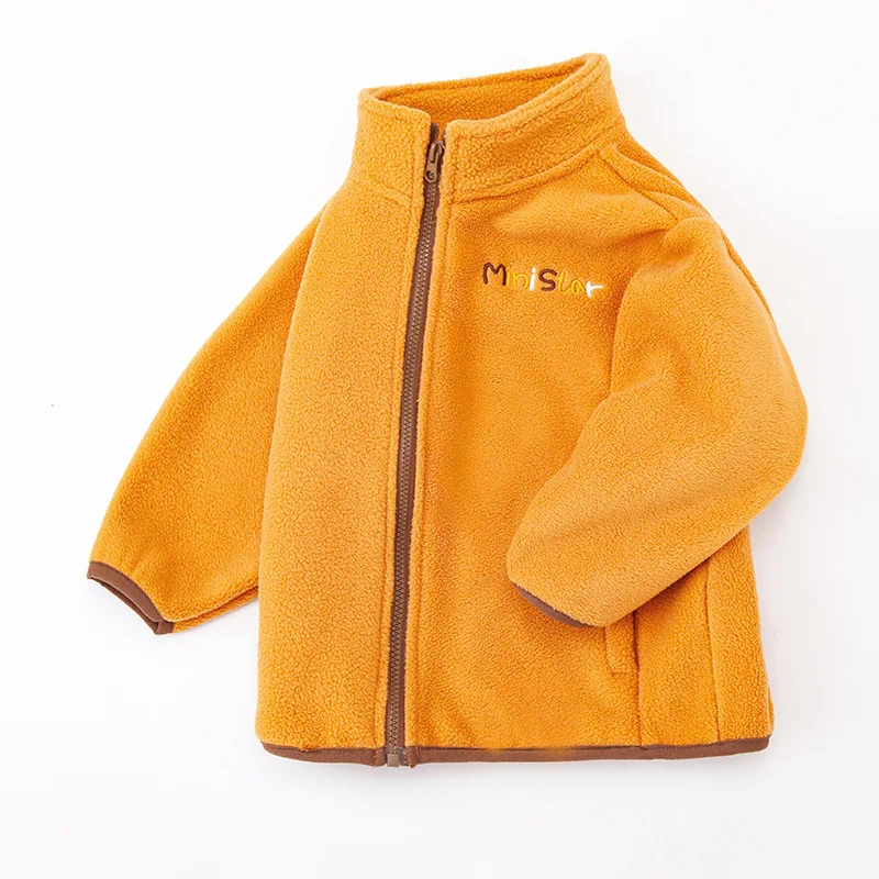 Осенние Новые Детские флисовые куртки детская верхняя одежда пальто однотонные