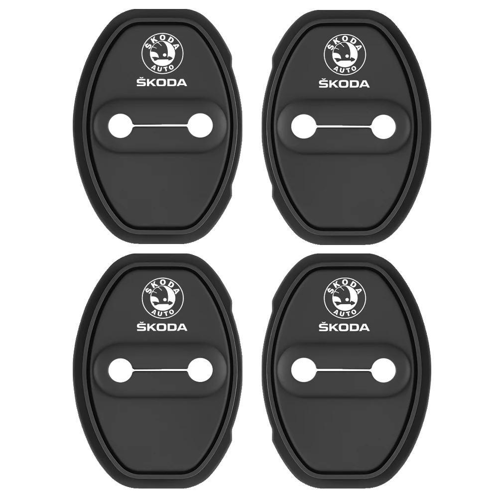 

2/4 шт. для Skoda Octavia Kamiq Fabia Kodiaq Rapid Karoq Scala S, силиконовая защитная крышка для дверного замка автомобиля, пряжка, автоаксессуары