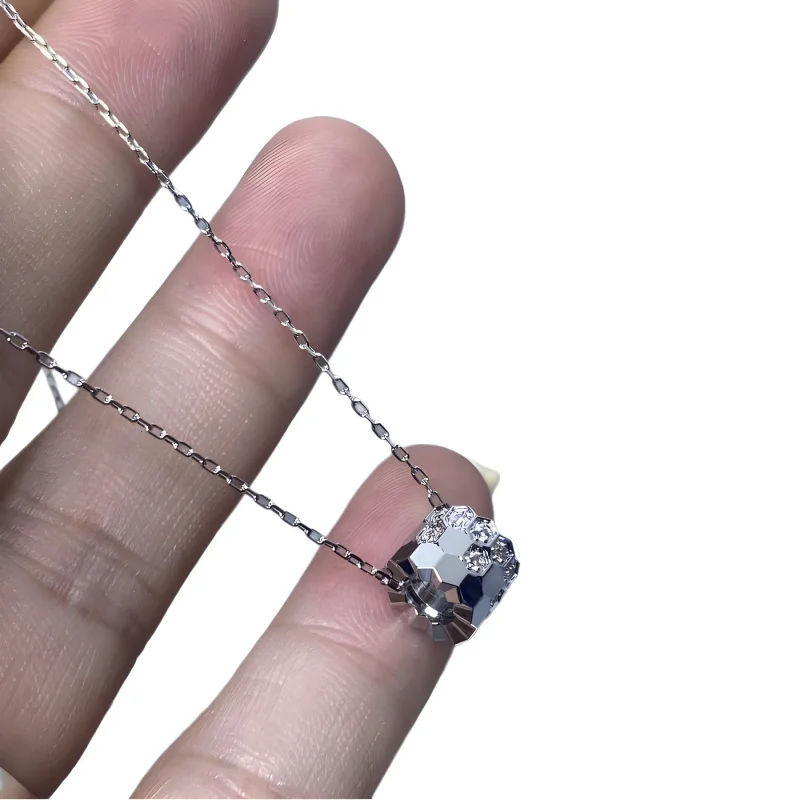 Высокая версия ожерелье в виде сот клетчатый цилиндр кулон сотCNCHexagonal цепочка на