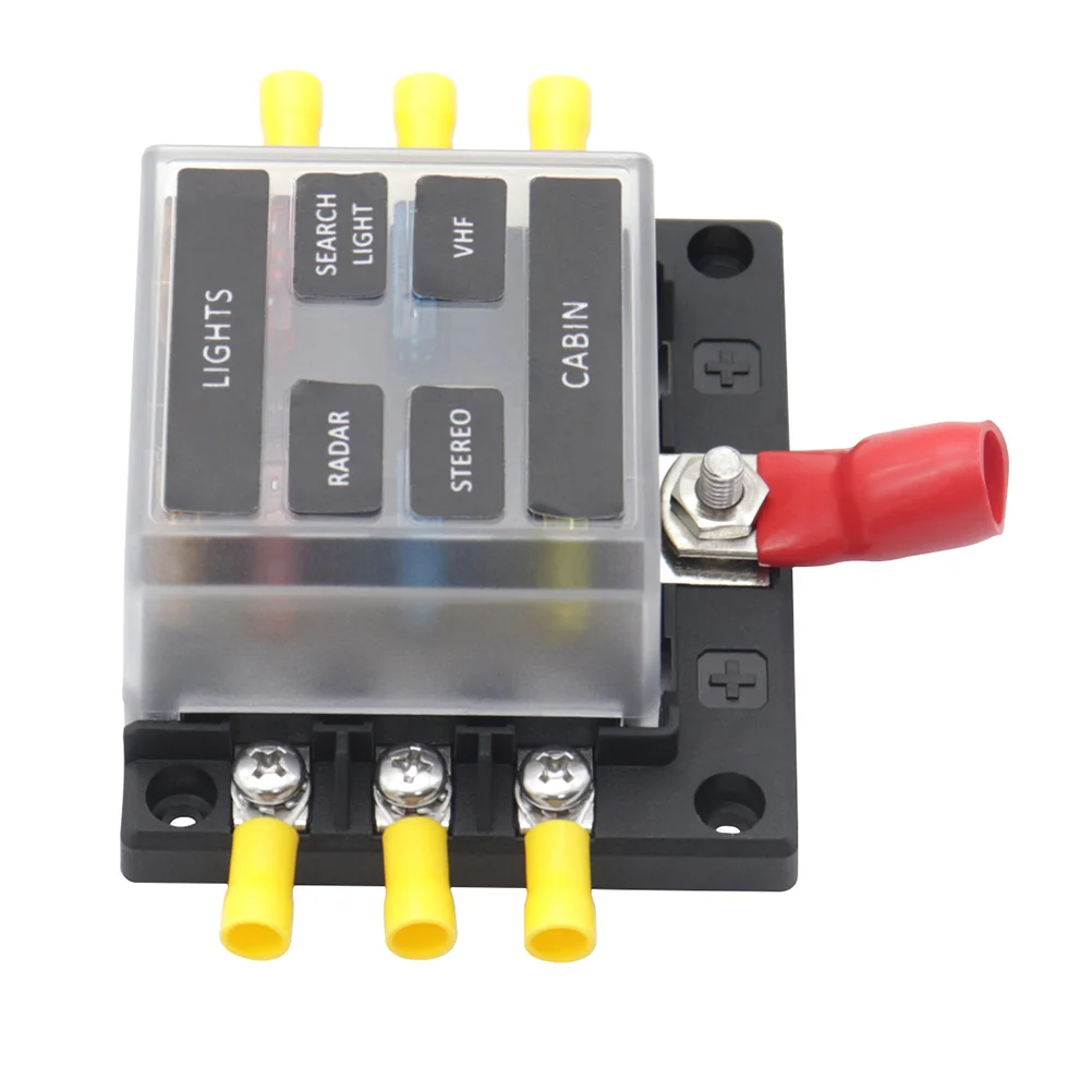 

1 Set Useful 6-way Fuse Box Terminal Distribution Block for Marine RV Truck
