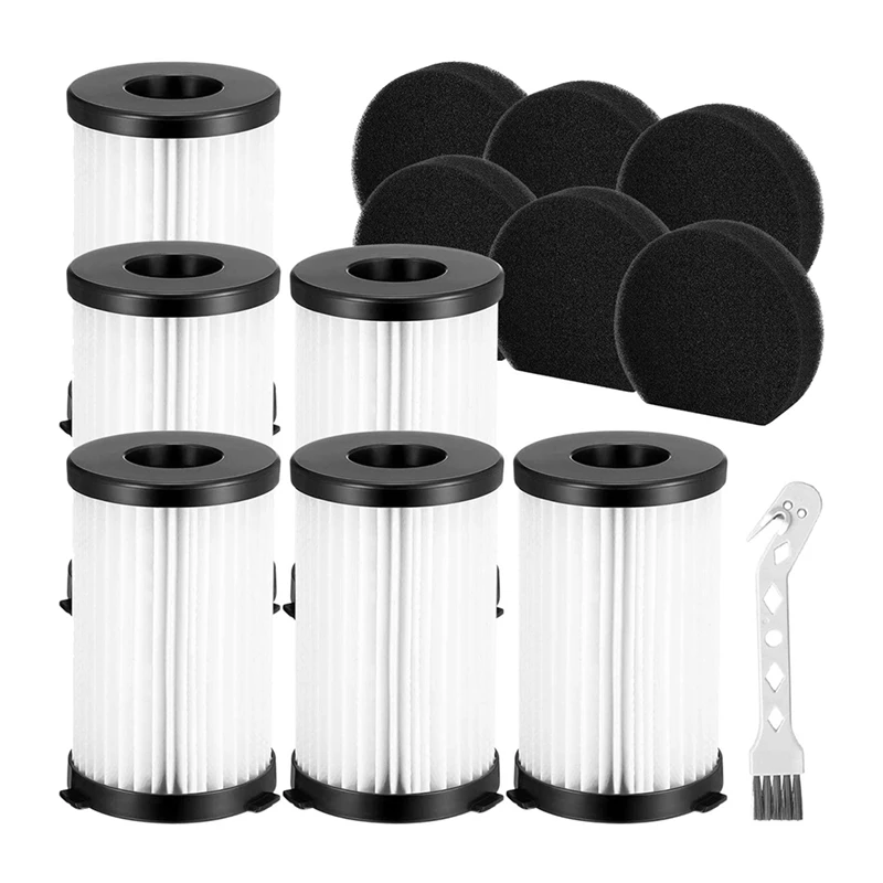 

Replacement HEPA Filters For MOOSOO D600 D601 Vacuum Cleaner, 6 HEPA Filters + 6 Sponge Filter + Cleaning Brush