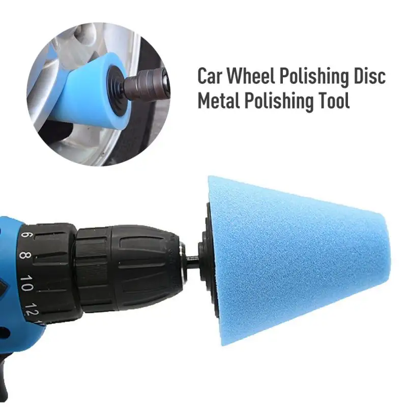 

Useful Car Polishing Burnishing Foam Sponge Tyres Wheel Hub Tool Machine Cone-shape Disk Auto Storage Car Accessories Dropship