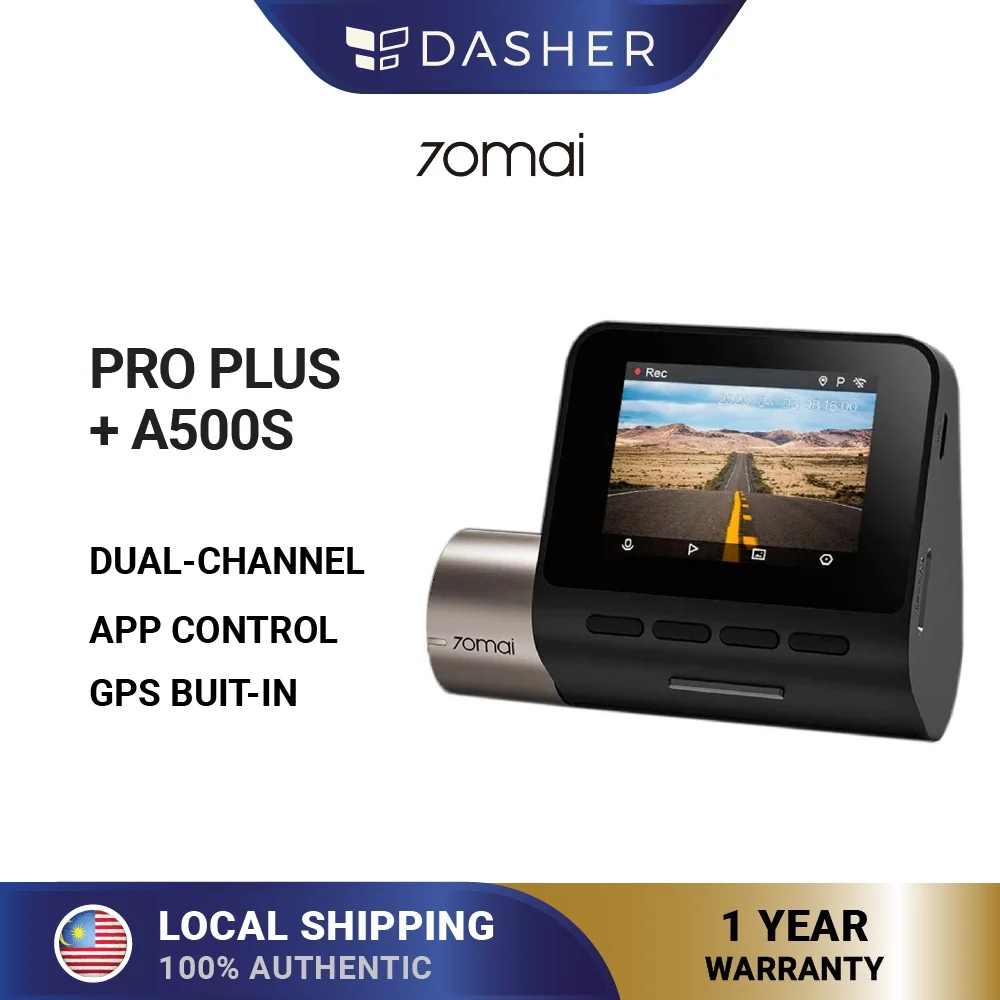 

[Pre-order] 70mai Dashcam PRO PLUS+ A500S Car Recorder 1944P car camera rear cam wifi app control GPS Built in ADAS A500
