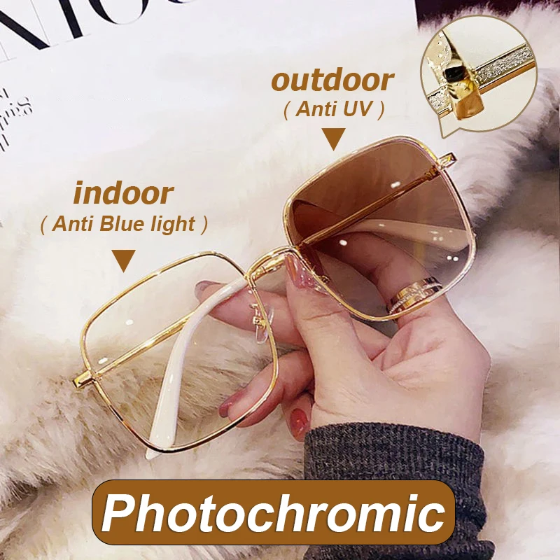 Фотохромные очки от 0 до-6 модные солнцезащитные прозрачные женские для чтения