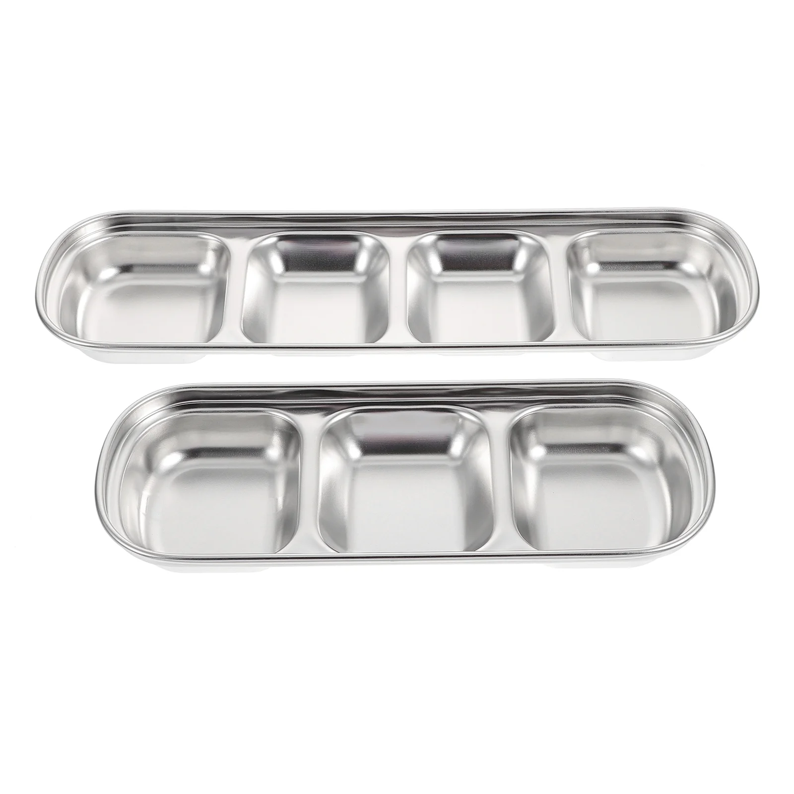 

2 Pcs Stainless Steel Plate Hamster Food Pet Feeding Supply Water Dispenser Fodder Tray Multi-grid