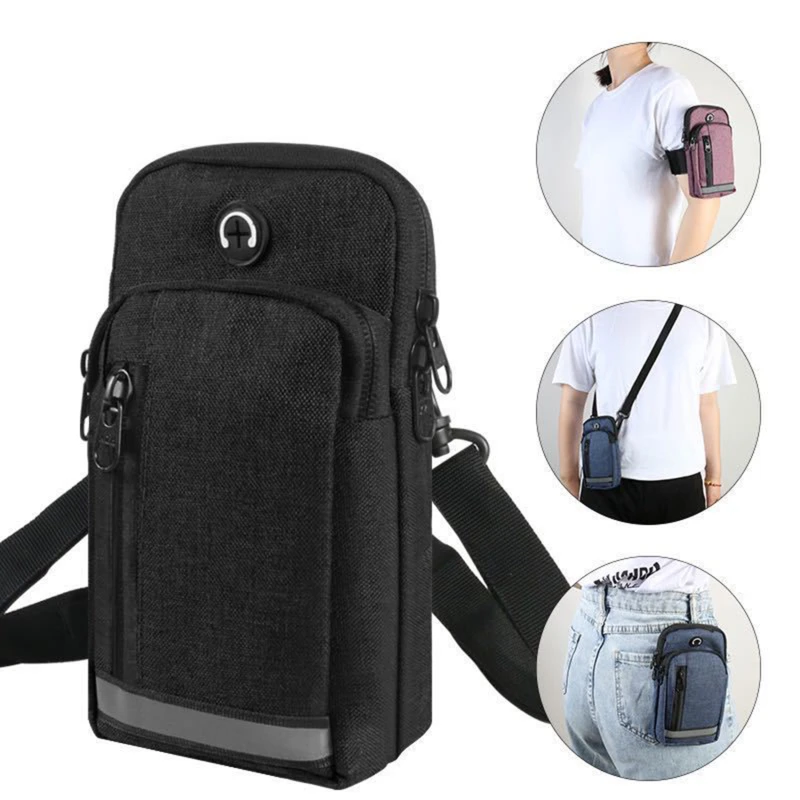 

Men Women Running Arm Bags For Phone Money Keys Outdoor Sports Arm Package Bag With Headset Hole Simple Style Running Arm Band