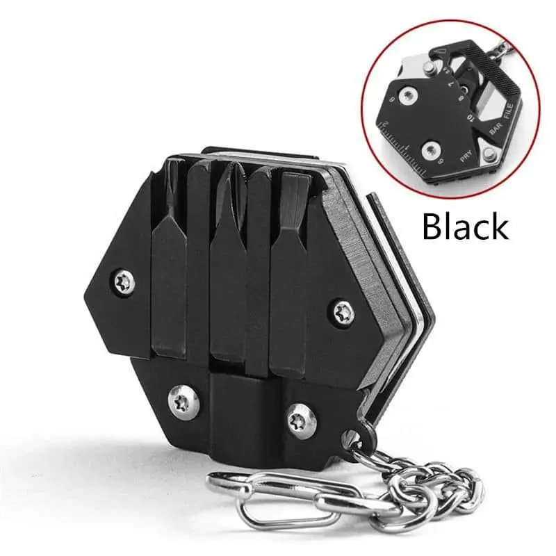 

Multifunctional Hexagon Coin Outdoor EDC Tool 15 in 1 Mini Screwdriver Tool Stainless Steel Keychain Hand Tool