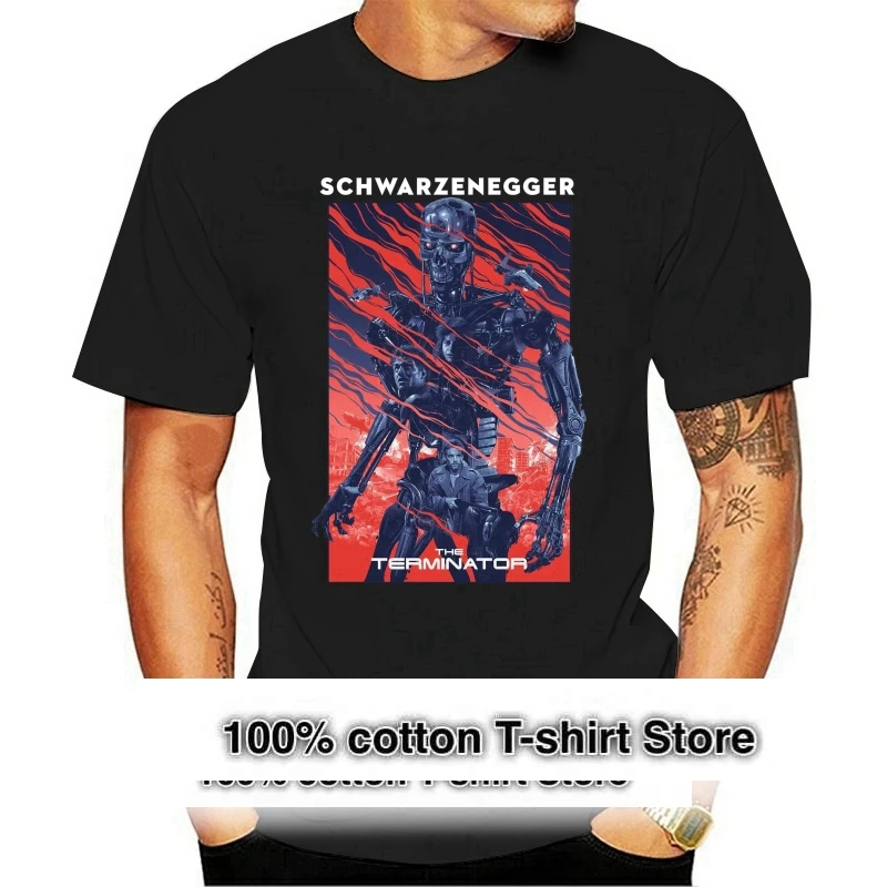 

Мужская футболка с надписью «The рисунок по фильму «Терминатор» постер Арнольда Шварценеггера» (красная) S 3Xl, летняя стильная модная мужская футболка Swag