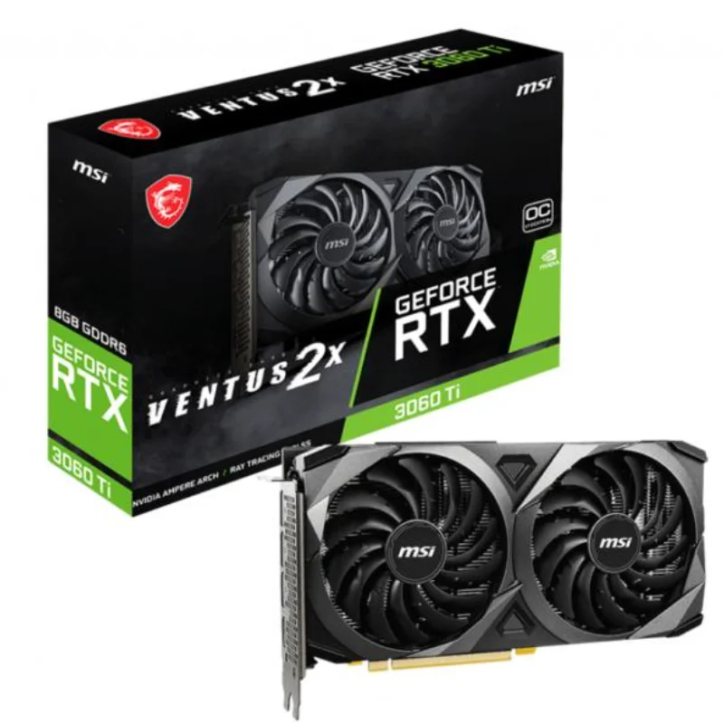 

MSI GeForce RTX 3060Ti VENTUS 2X OC 8GB GDDR6 Card LHR Heatsink 256-Bit DP HDMI Graphics Cards, Compatible with PCI4.0 GPU