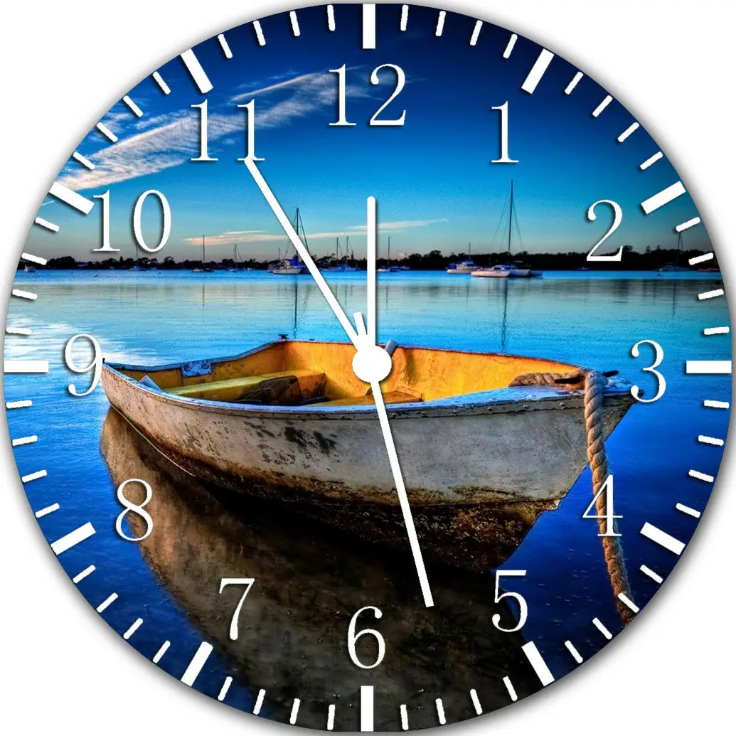 

Small Boat Frameless Borderless Wall Clock Nice For Gifts or Decor Y122
