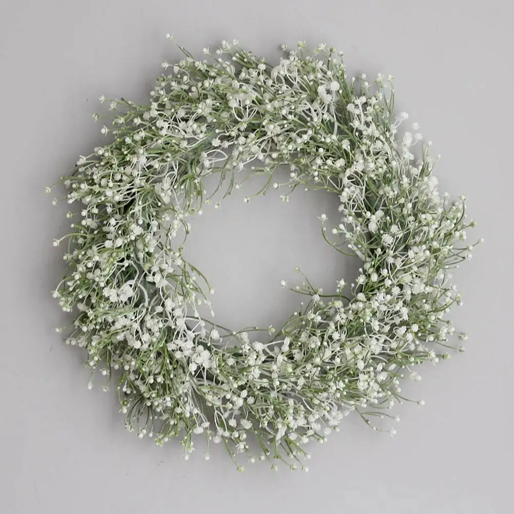 

Artificial Gypsophila Wreath Garland For Party Weddings Front Door Decoration Simulation Garland Grass Ring Z8Z0