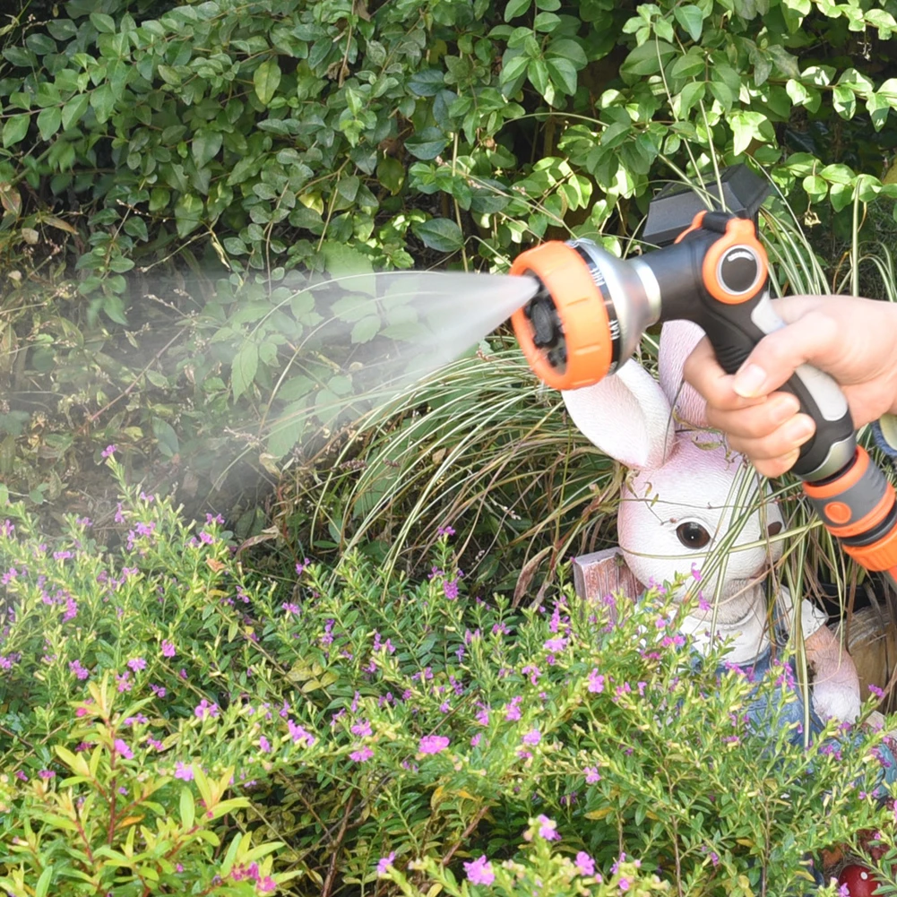 

Adjustable 8 Patterns Hand-Held Garden Water Gun Hose Nozzle Car Washing High Pressure Yard Watering Sprayer Tube Sprinkler Tool
