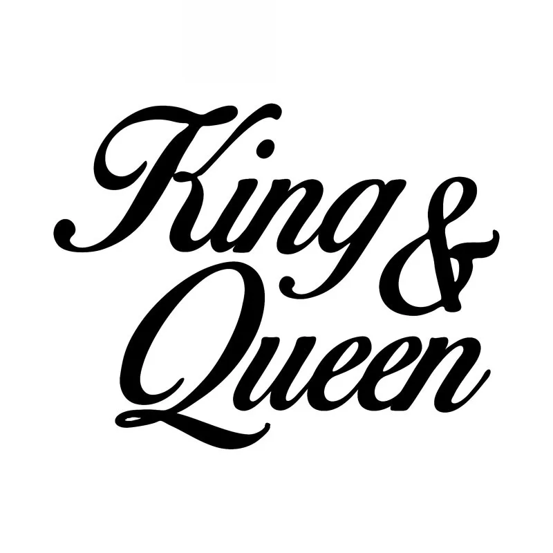 Модная Автомобильная наклейка King & QueenPVC, креативная Водонепроницаемая наклейка для украшения автомобиля, черная/белая, 16 см * 12 см