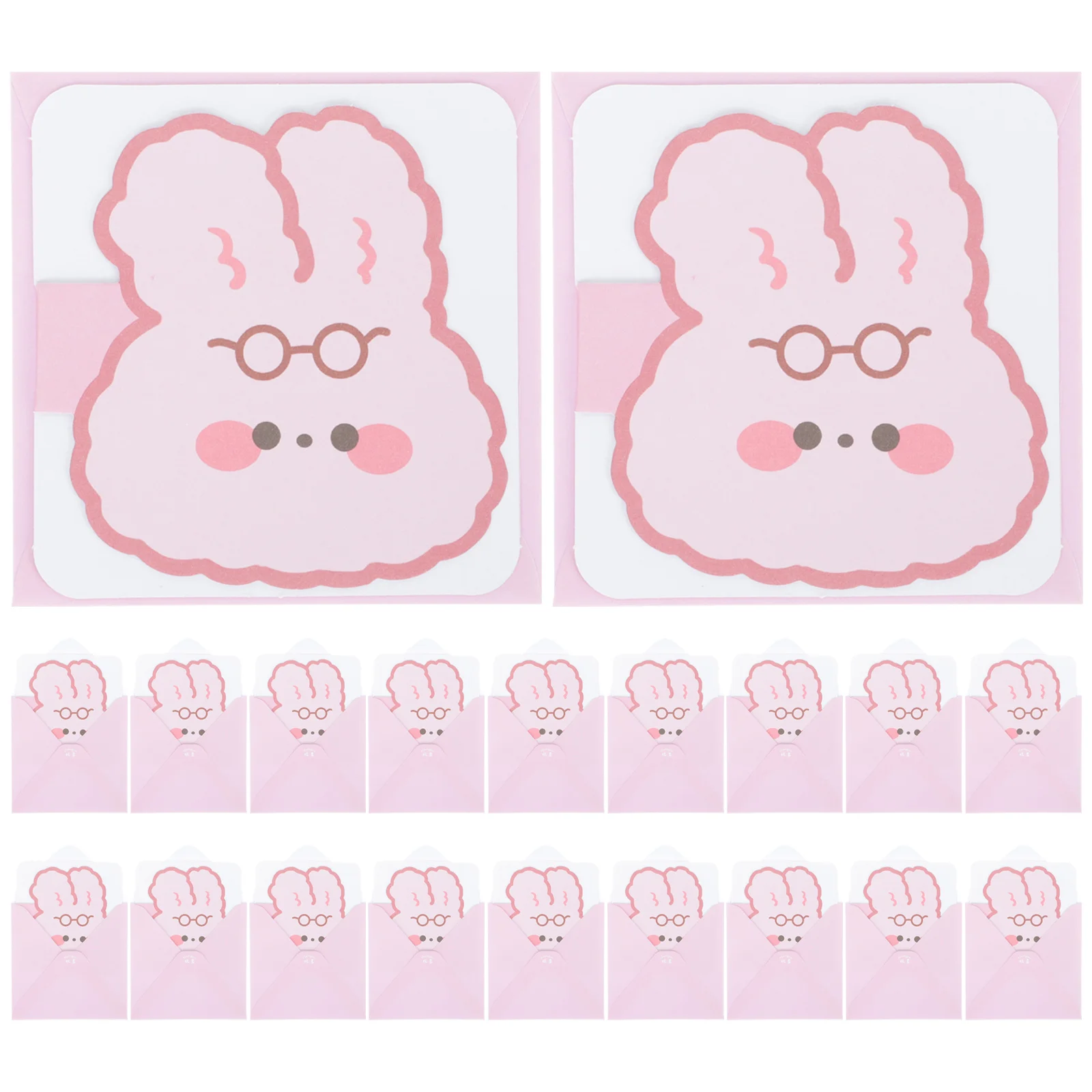 

20 Sets Bunny Greeting Cards Decorative Blessing Blank Notecards Envelopes Message Party Vintage Spring Messages DIY