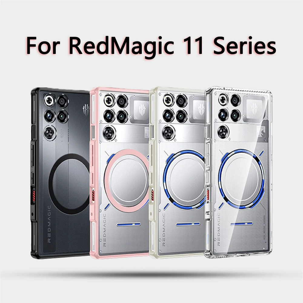 Фото Чехол для ZTE Nubia RedMagic 11 Pro Plus, прозрачный, ударопрочный, матовый, с TPU-рамкой, магнитный, с жесткой пластиковой задней панелью №1