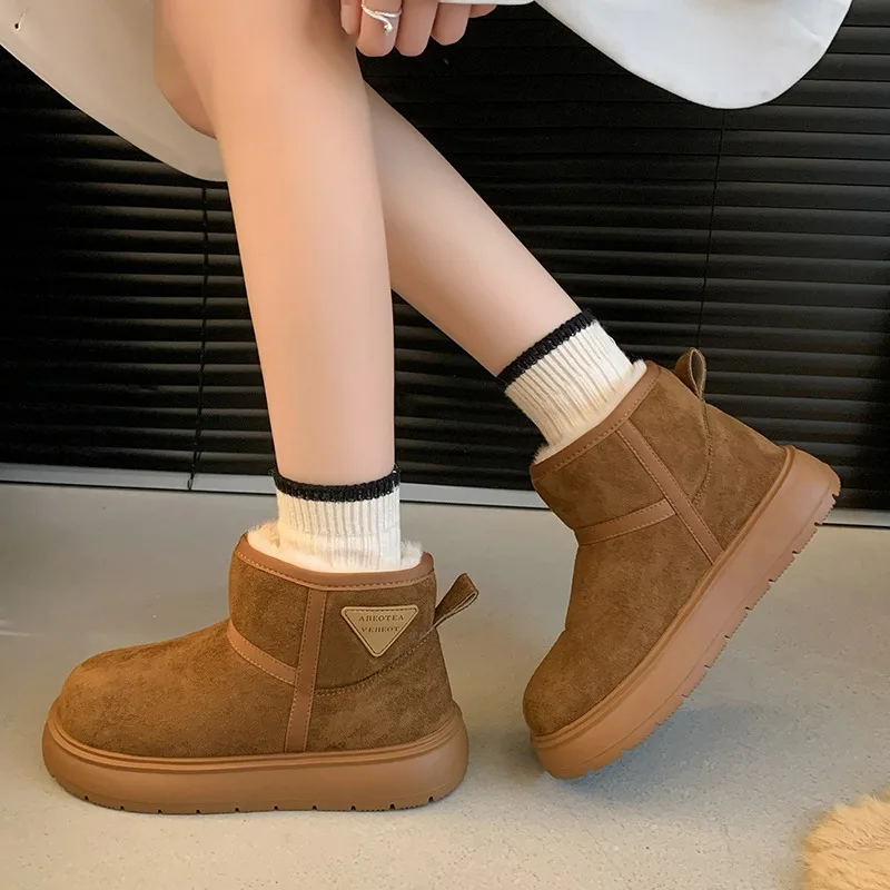 Зимняя дизайнерская женская обувь до щиколотки женские ботинки на меху ультра