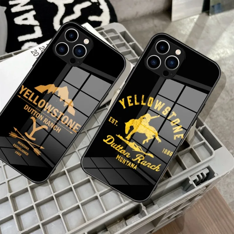 

Yellowstone Bucking Bronco Horse Dutton Ranch Montana Tv Show Phone Case Glass For IPhone 14 13 11 12 Pro X Pro MAX XR XS MINI